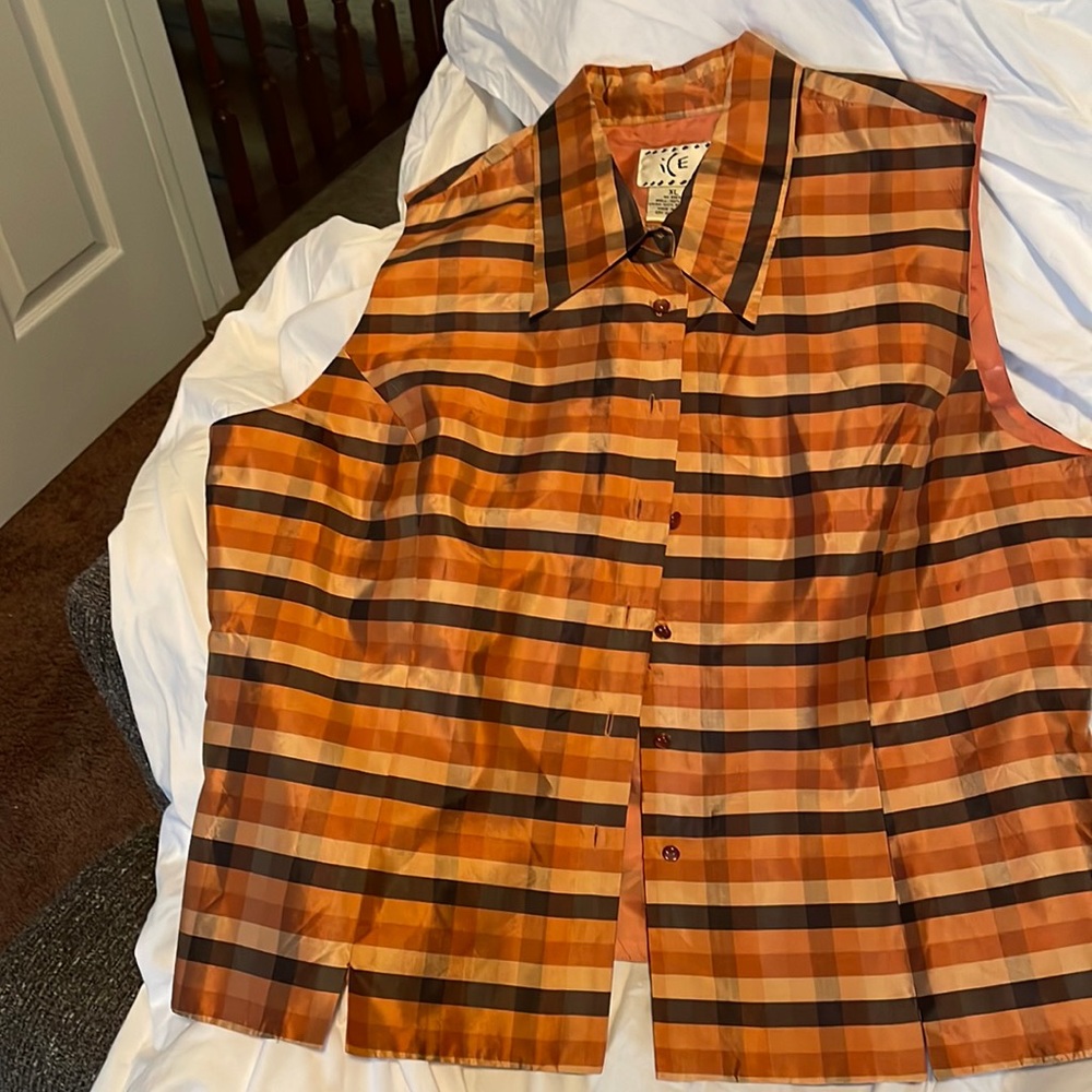 Shirt/blouse, satin feel, collared